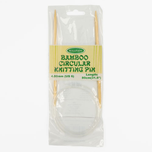 13319 Sullivans Bamboo Circular Knitting Pin - 80cm X 4mm 