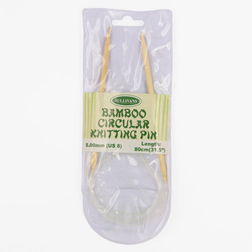 13321 Sullivans Bamboo Circular Knitting Pin - 80cm X 5mm 