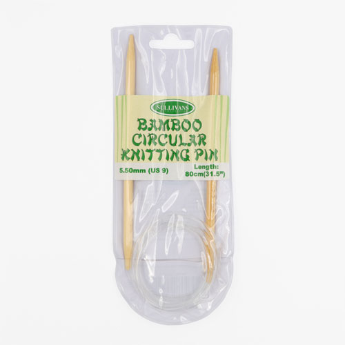 13322 Sullivans Bamboo Circular Knitting Pin - 80cm X 5.5mm 