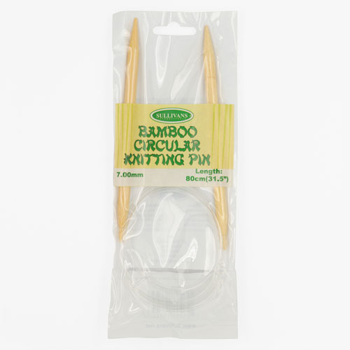 13325 Sullivans Bamboo Circular Knitting Pin - 80cm X 7mm 