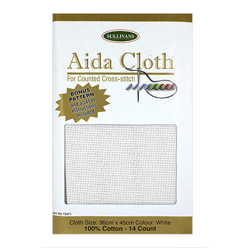13471 Sullivans 14 Count Aida Cloth - 36x45cm - White