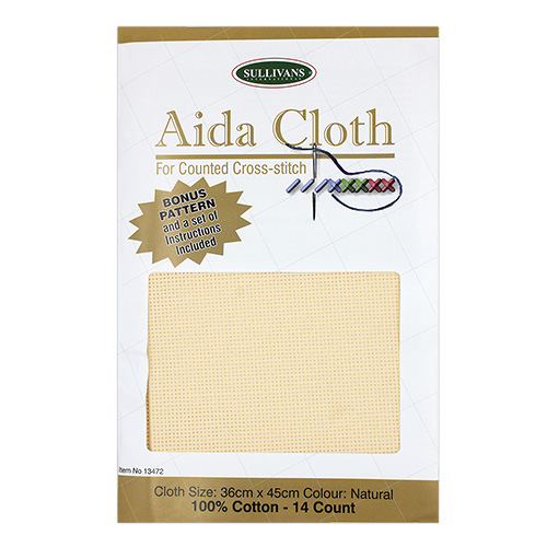 13472 Sullivans 14 Count Aida Cloth - 36x45cm - Natural