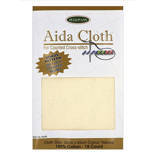 Sullivans 14 Count Aida Cloth 36x45cm White Sullivans International