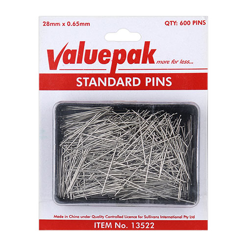 13522 Valuepak 28mm Standard Pins - Pack Of 600 