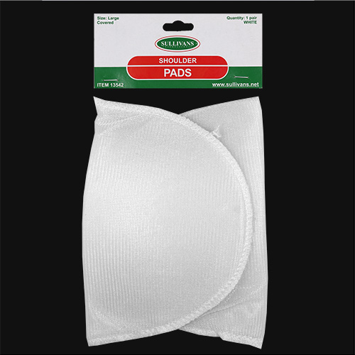 13542 Sullivans Covered Shoulder Pads - White - Large