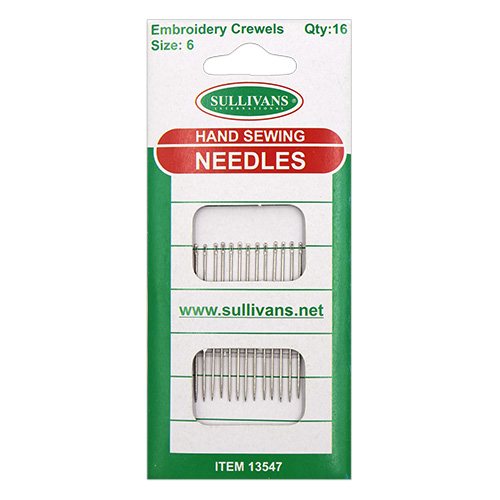 13547 Sullivans Hand Needles - Embroidery Crewel - Size 6