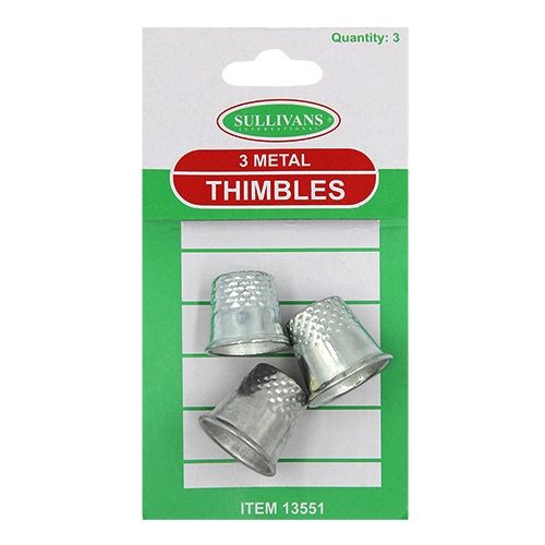 13551 Sullivans Metal Thimbles - 3 Pack