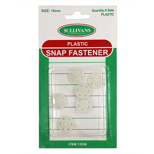 13556 Sullivans Snap Fastener - 15mm - Plastic