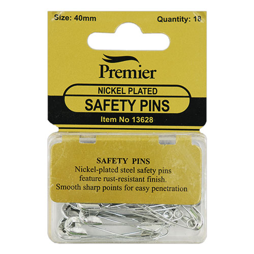 13628 Sullivans Premier 40mm Nickel Plated Safety Pins 