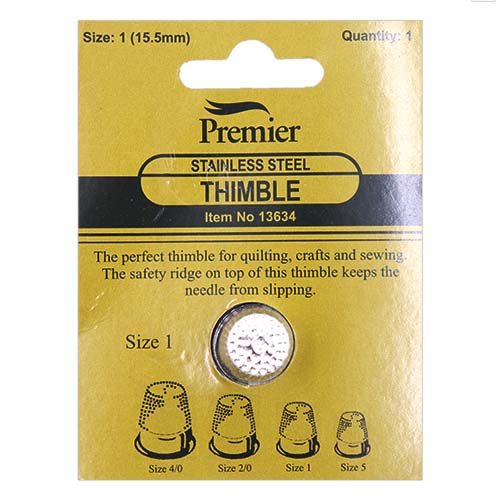 13634 Sullivans Premier Stainless Steel Thimble - Size 1