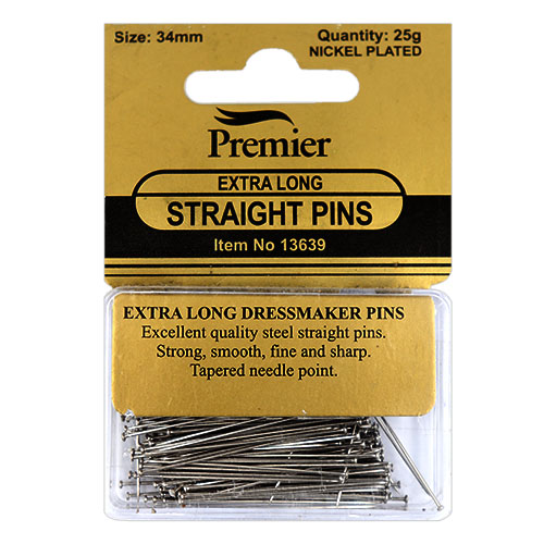 13639 Sullivans Premier 34mm Extra Long Straight Pins 