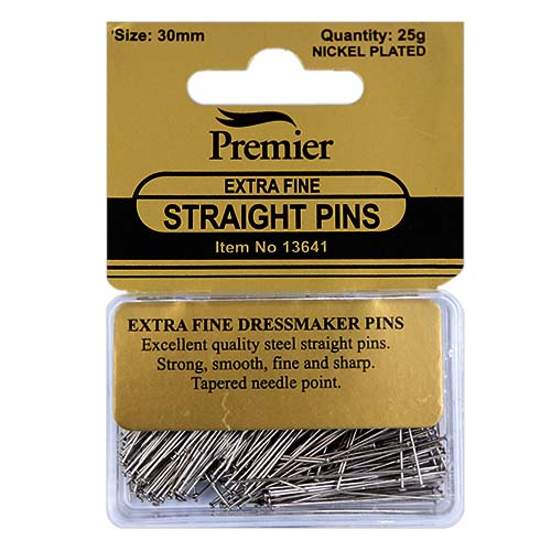 13641 Sullivans Premier 30mm Extra Fine Straight Pins 