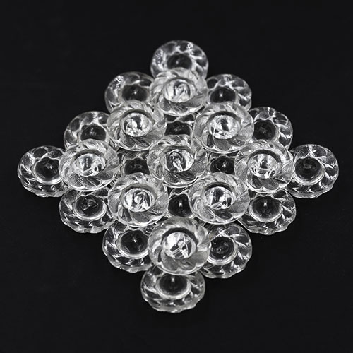 13928 Sullivans 22mm Glass Shank Button Swirl Border Clear - 25 Per Tube