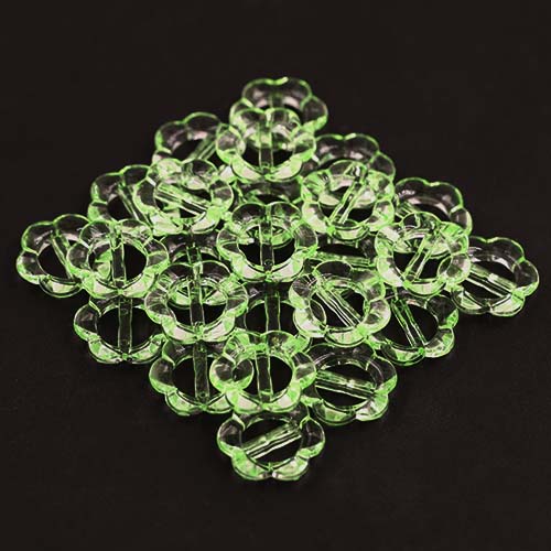 13946 Sullivans 20mm Flower Buckle Plastic Button - Clear Green- 36 In A Tube
