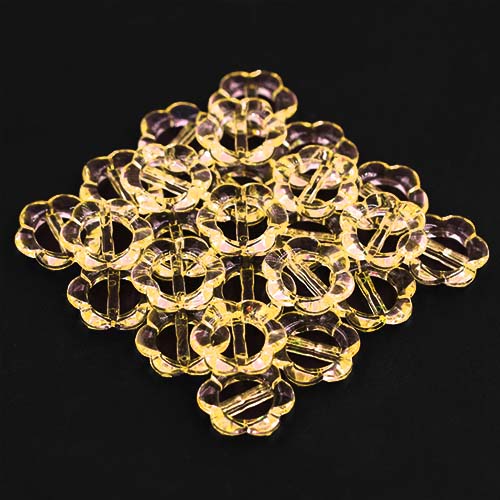 13947 Sullivans 20mm Flower Buckle Plastic Button - Clear Yellow - 36 In A Tube