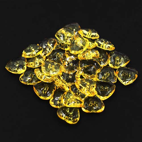 13965 Sullivans 18mm Heart Plastic Button - Clear Yellow - 36 In A Tube