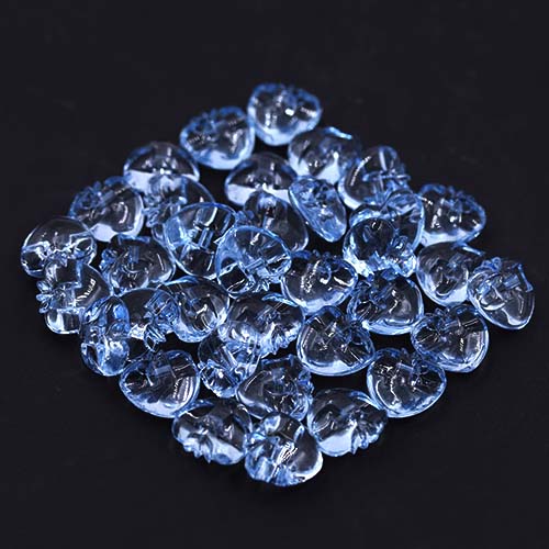 13969 Sullivans 15mm Strawberry Plastic Button - Clear Blue - 36 In A Tube