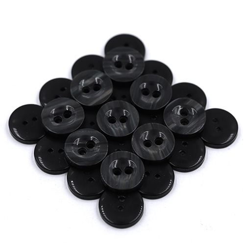 13986 Sullivans 15mm Round Plastic Button - Pearl Black - 36 In A Tube
