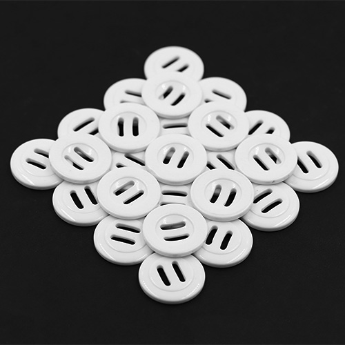13993 Sullivans 25mm Round Plastic Button With Oblong Holes - White - 36 In A Tube
