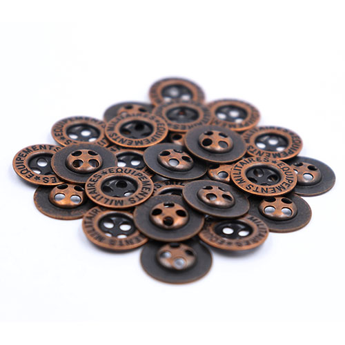 14041 Sullivans 15mm Round Metal Button 4 Hole With Militaires Equipements Brand-bronze-40 In A Tube