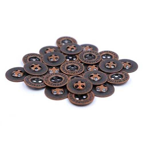 14043 Sullivans 17mm Round Metal Button 4 Hole With Militaires Equipements Brand-bronze-32 In A Tube