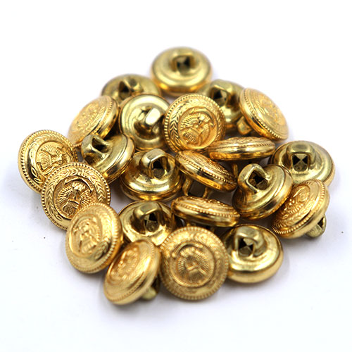 14088 Sullivans 13mm Round Metal Button With Crest & Shank - Gold - 23 In A Tube