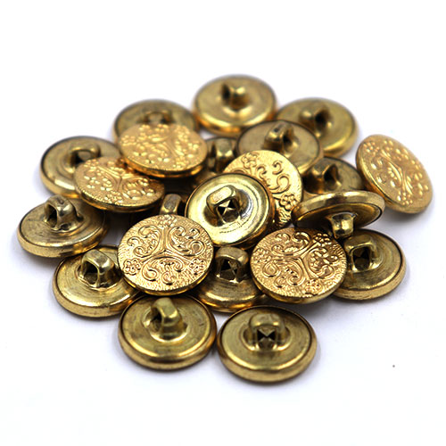 14092 Sullivans 15mm Round Metal Button With Crest & Shank - Gold - 23 In A Tube