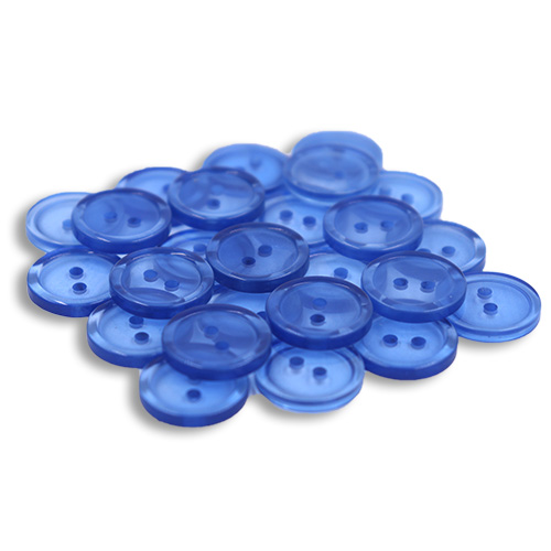14158 Sullivans 15mm Round Plastic Button 2 Hole - Blue - 218 In A Tube