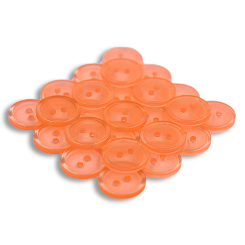 14161 Sullivans 15mm Round Plastic Button 2 Hole - Orange - 218 In A Tube