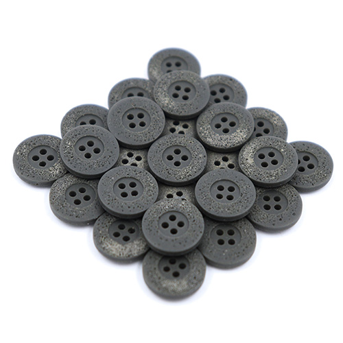 14318 Sullivans 18mm Round Plastic Button 4 Hole - Crater Effect - Grey - 32 In A Tube