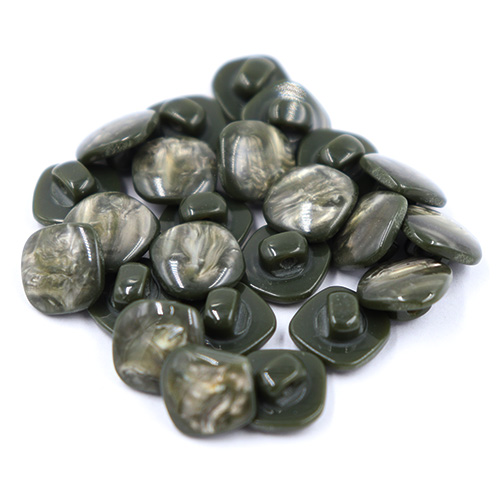 14347 Sullivans 13mm Rounded Edge Square Plastic Shank Button- Marble Effect - Sage - 20 In A Tube