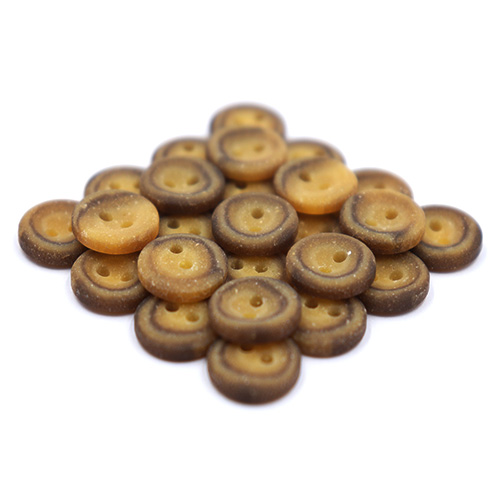 14534 Sullivans 12mm Three Tone Round Plastic Button 2 Hole - Caramel/brown - 64 In A Tube