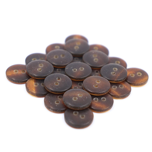 14552 Sullivans 12mm Two Tone Round Plastic Button 2 Hole - Brown/tan Wood Effect- 47 In A Tube