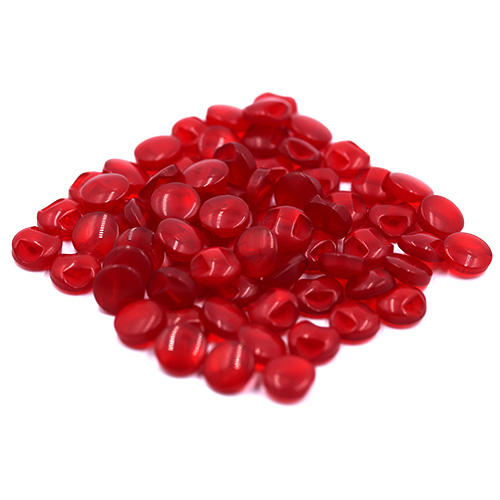 14635 Sullivans 8mm Round Plastic Button With Shank - Red - 73 In A Tube
