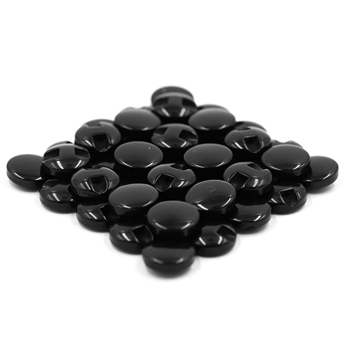 14676 Sullivans 14mm Round Plastic Button With Shank - Black - 55 In A Tube