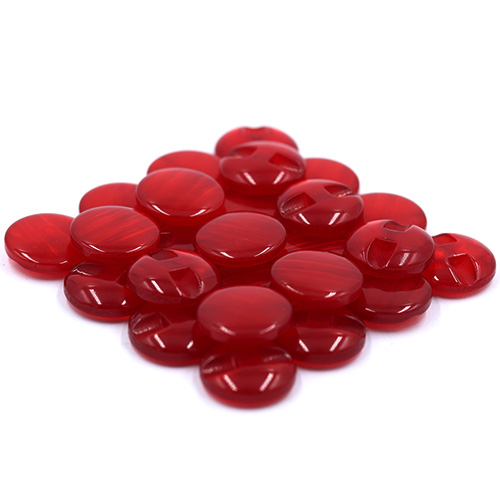 14679 Sullivans 18mm Round Plastic Button With Shank - Red - 37 In A Tube