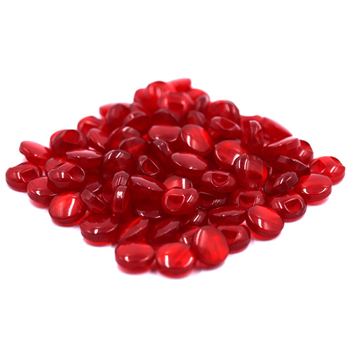 14701 Sullivans 10mm Round Plastic Button With Shank - Red - Bag Of 100