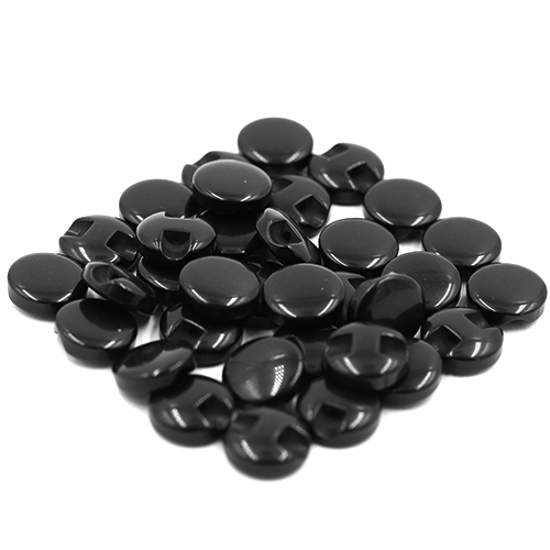 14720 Sullivans 12mm Round Plastic Button With Shank - Black - Bag Of 100