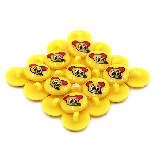 14759 Sullivans 18mm Kids Plastic Shank Button - Miki Yellow - 35 In A Tube