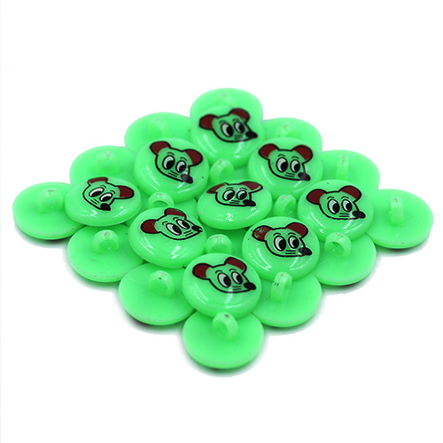 14761 Sullivans 18mm Kids Plastic Shank Button - Miki Green - 35 In A Tube