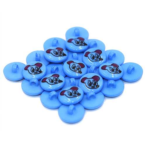 14762 Sullivans 18mm Kids Plastic Shank Button - Miki Blue - 35 In A Tube