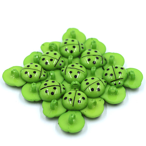 14782 Sullivans 17mm Kids Plastic Button With Shank - Lime Beetle - 35 In A Tube