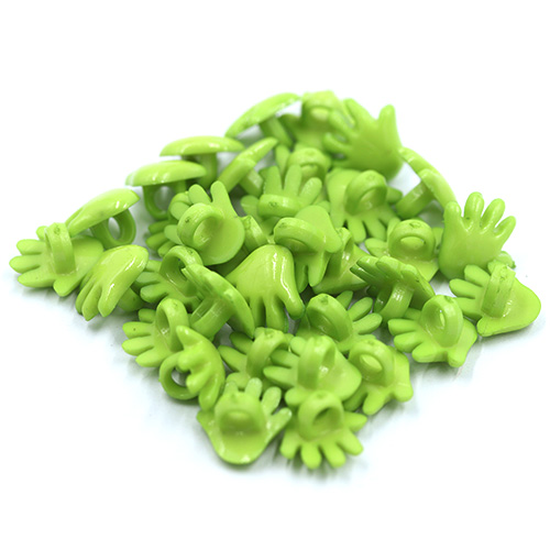 14788 Sullivans 15mm Kids Plastic Button With Shank - Lime Hand - 35 In A Tube