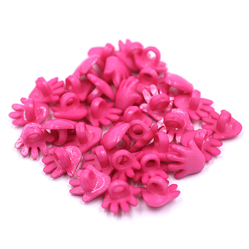 14789 Sullivans 15mm Kids Plastic Button With Shank - Hot Pink Hand - 35 In A Tube