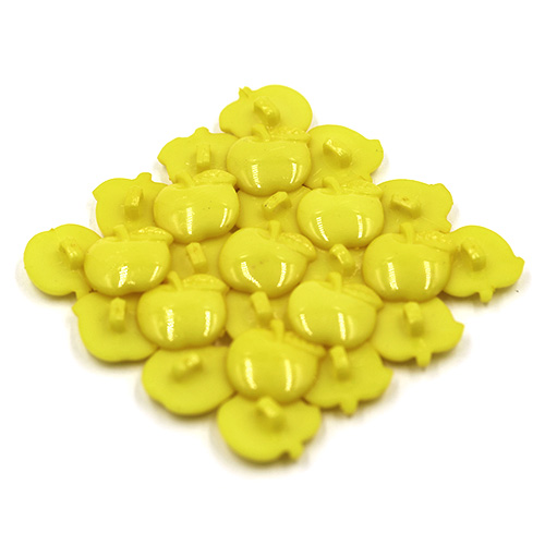 14791 Sullivans 16mm Kids Plastic Button With Shank - Yellow Apple - 35 In A Tube