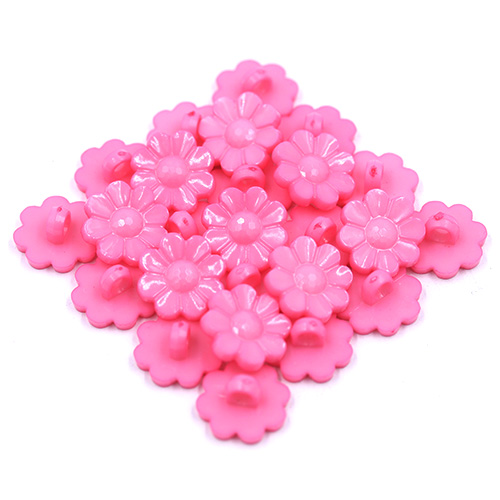 14801 Sullivans 16mm Kids Plastic Button With Shank - Pink Flower - 35 In A Tube