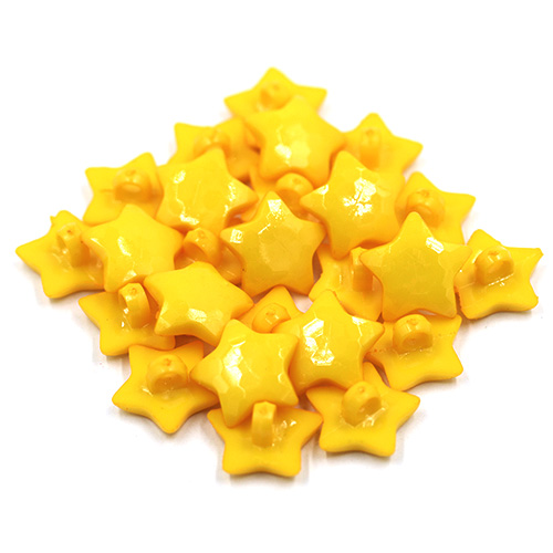 14803 Sullivans 15mm Kids Plastic Button With Shank - Yellow Star - 35 In A Tube