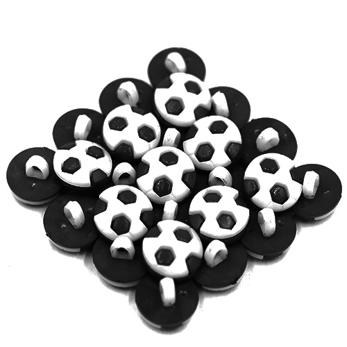 14815 Sullivans 12mm Kids Plastic Button With Shank - Black/white Football - 35 In A Tube