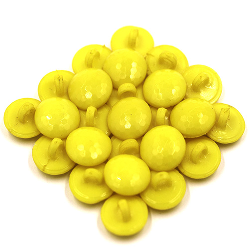 14824 Sullivans 15mm Kids Plastic Button With Shank - Yellow Round Ball - 35 In A Tube
