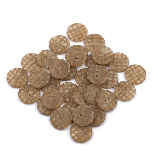 14858 Sullivans 13mm Round Plastic Button 2 Hole - Chequered Light Brown - 33 In A Tube 